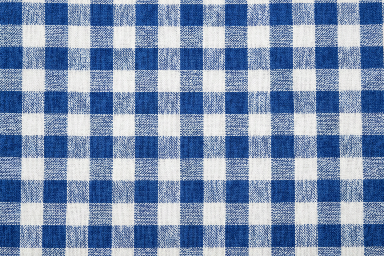 blue and white gingham